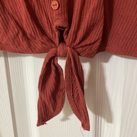 Burnt orange ribbed crop top - Picture 2 of 4